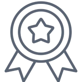Award ribbon with star outline