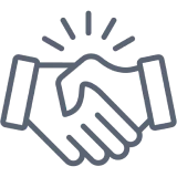 Partnership handshake graphic design